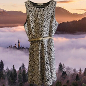Rewind Large sleeveless knit dress fit & flare. Office, party, travel, fall